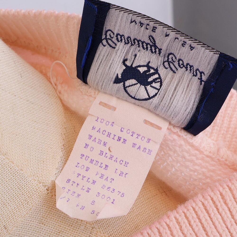 Vintage Carriage Court Pink Cable Knit Sweater Vest USA Made 100% Cotton Small - Picture 6 of 6